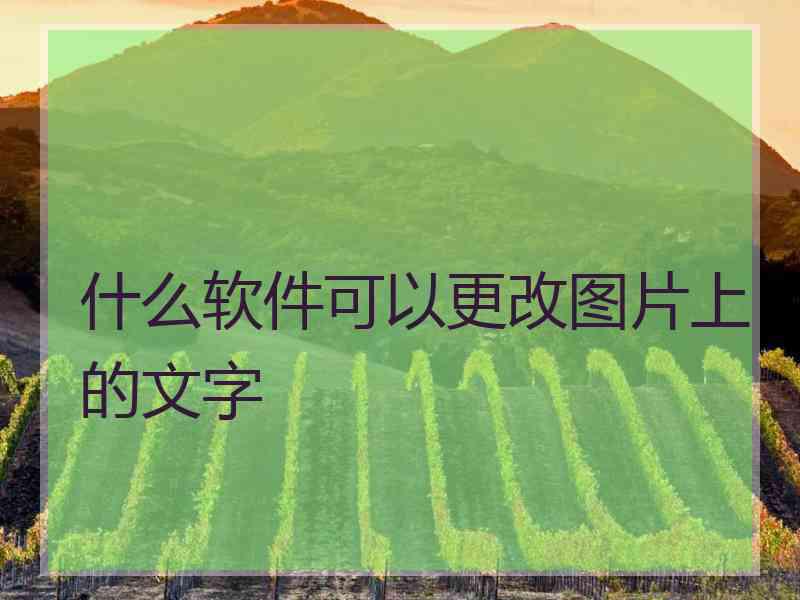 什么软件可以更改图片上的文字