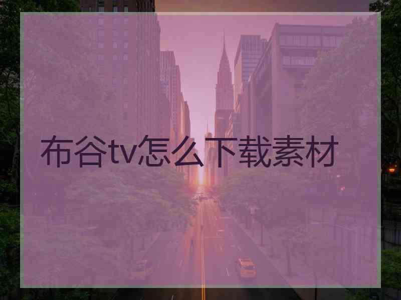 布谷tv怎么下载素材