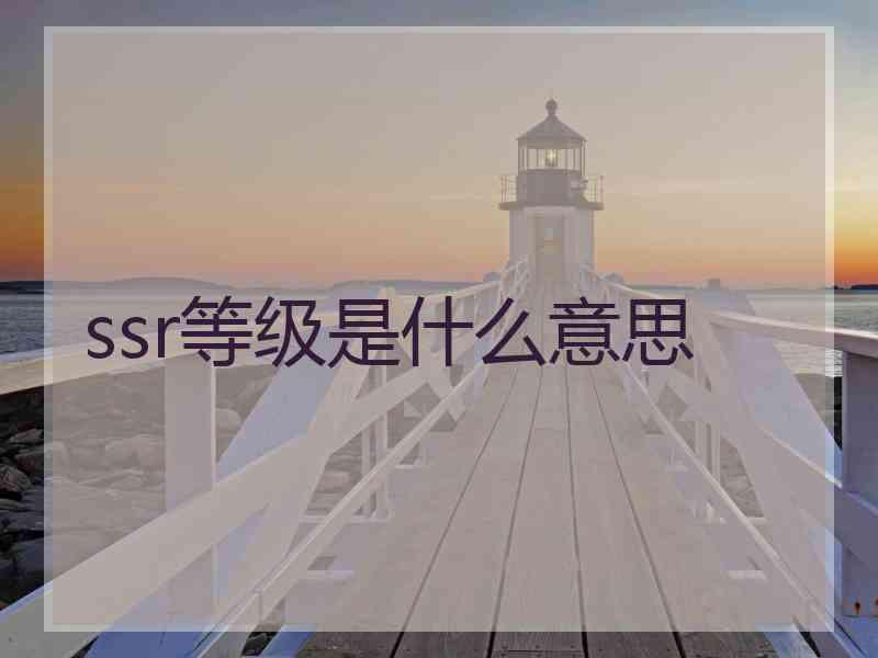 ssr等级是什么意思