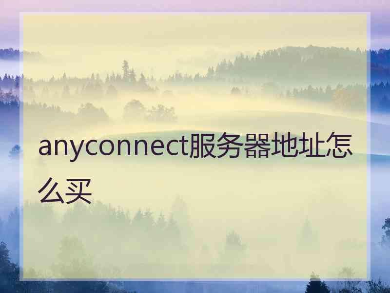 anyconnect服务器地址怎么买