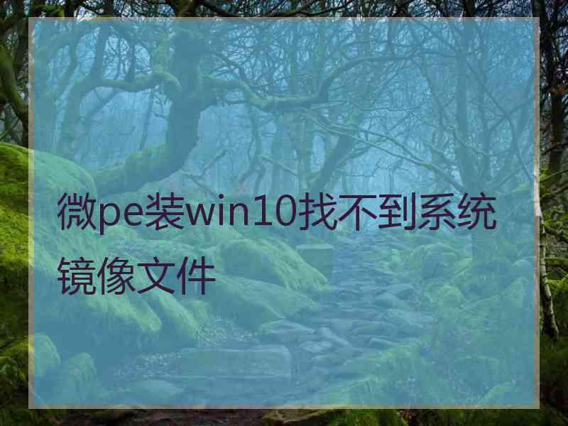 微pe装win10找不到系统镜像文件