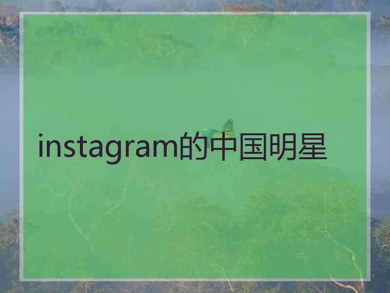 instagram的中国明星