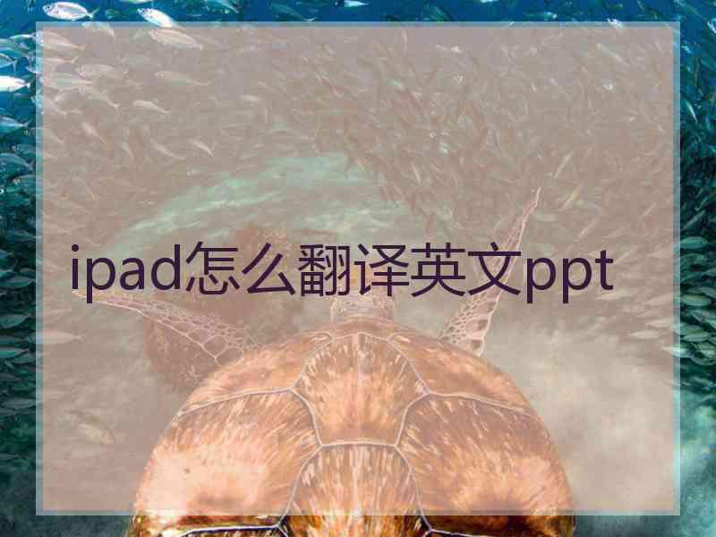 ipad怎么翻译英文ppt