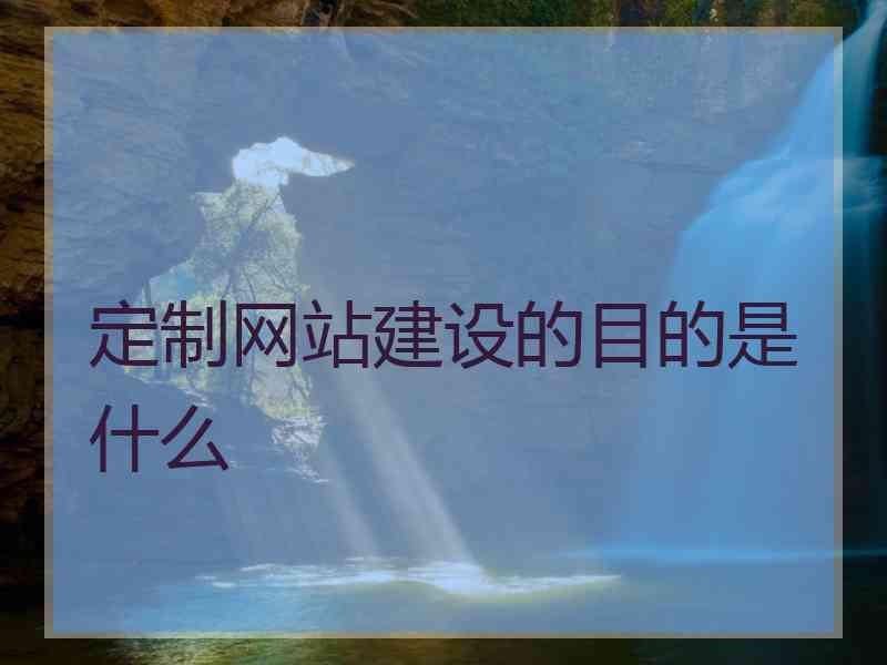 定制网站建设的目的是什么