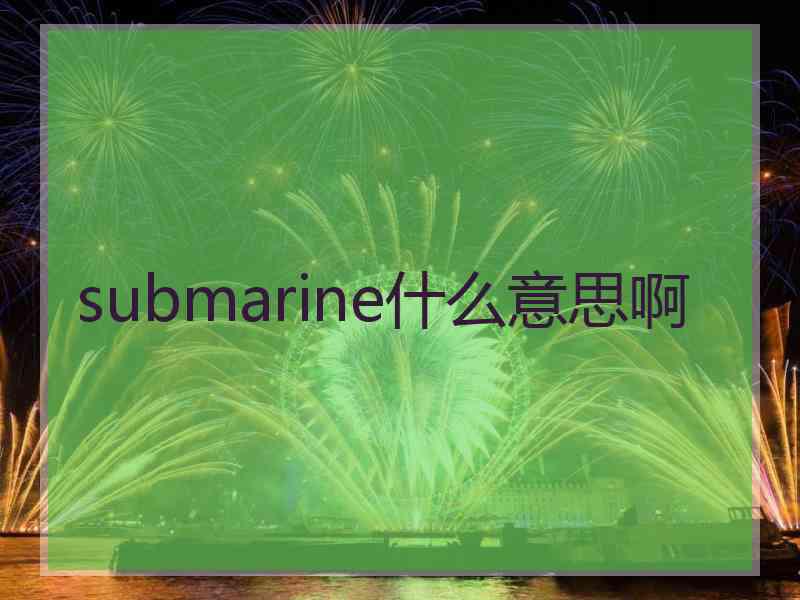 submarine什么意思啊