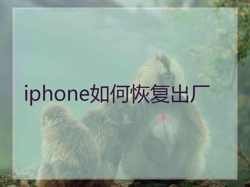 iphone如何恢复出厂