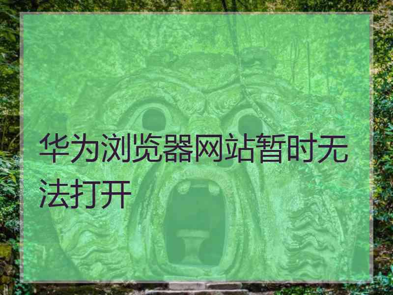 华为浏览器网站暂时无法打开