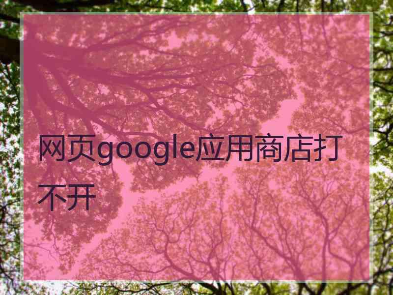 网页google应用商店打不开