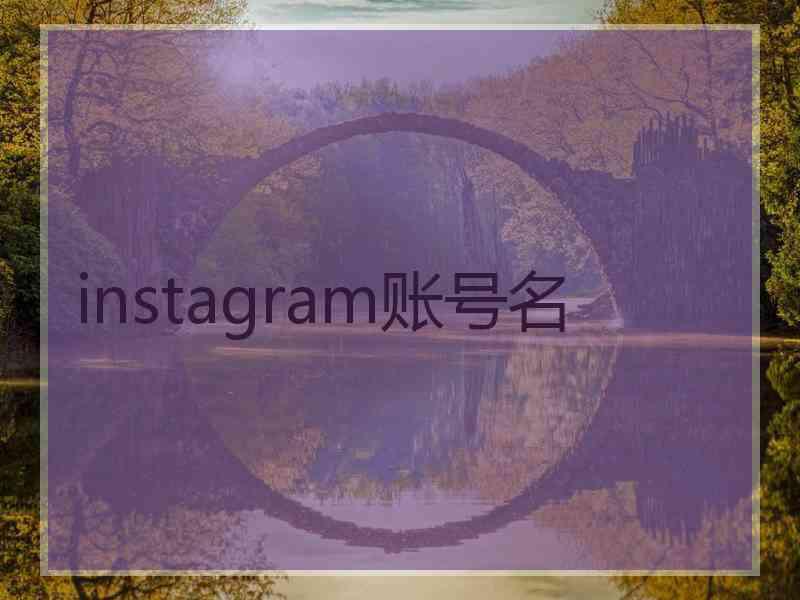 instagram账号名