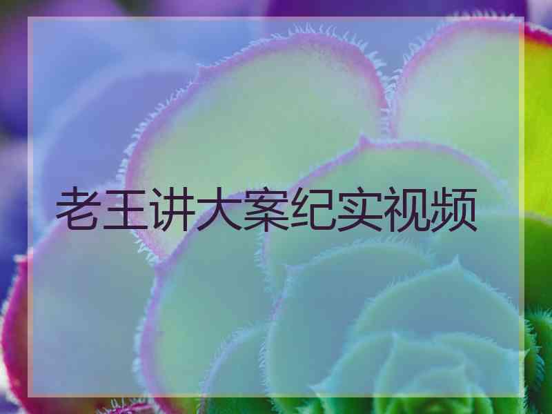 老王讲大案纪实视频