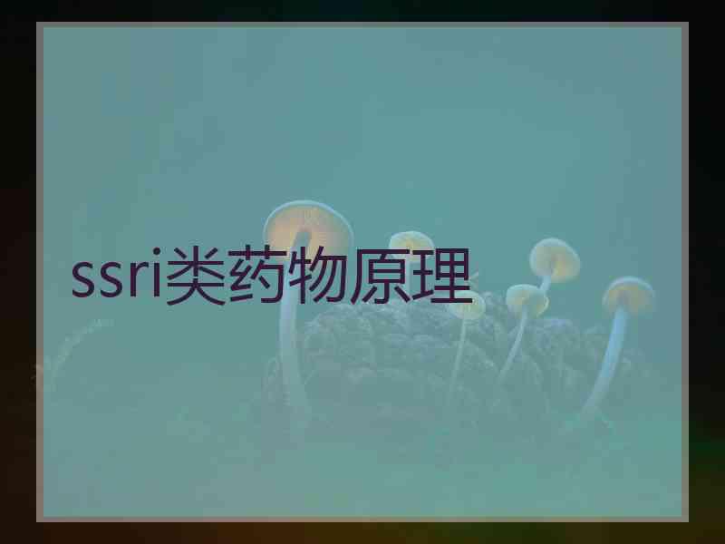 ssri类药物原理