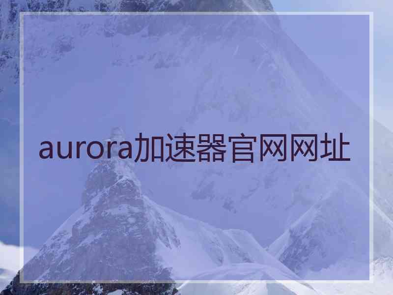 aurora加速器官网网址