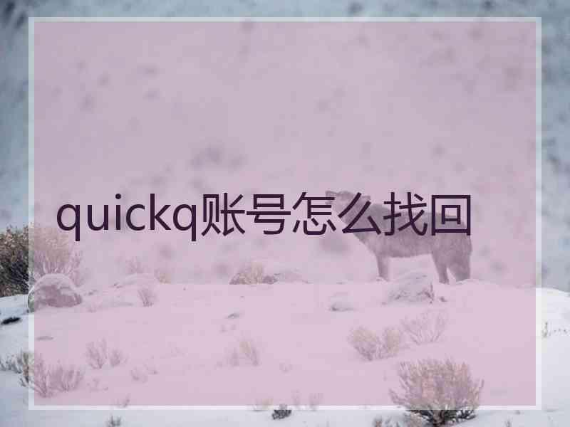 quickq账号怎么找回