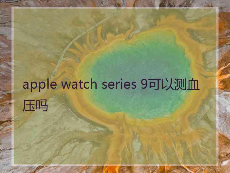 apple watch series 9可以测血压吗