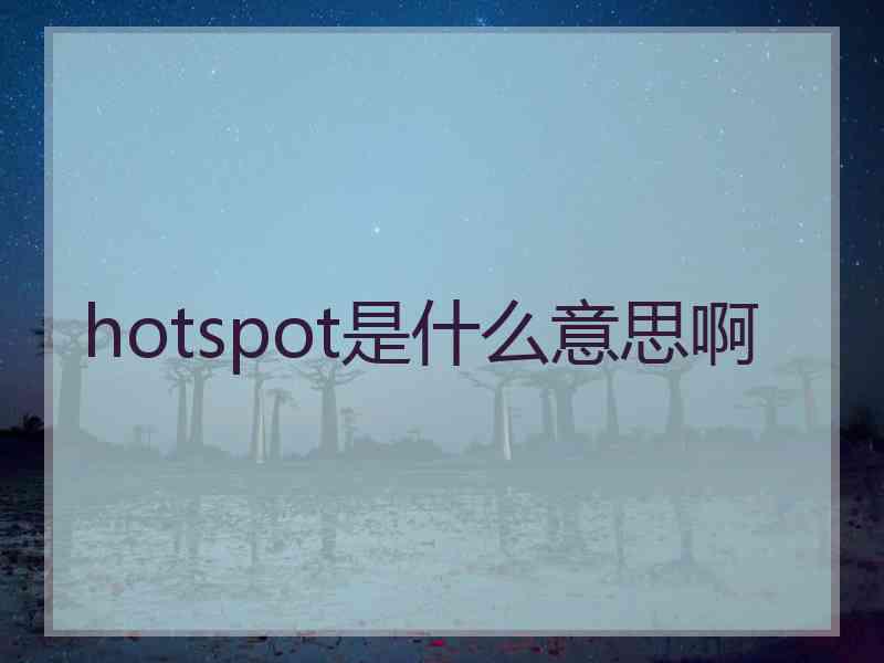 hotspot是什么意思啊