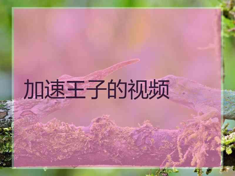 加速王子的视频