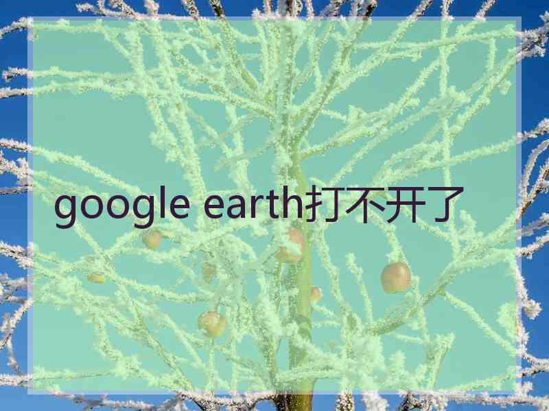 google earth打不开了