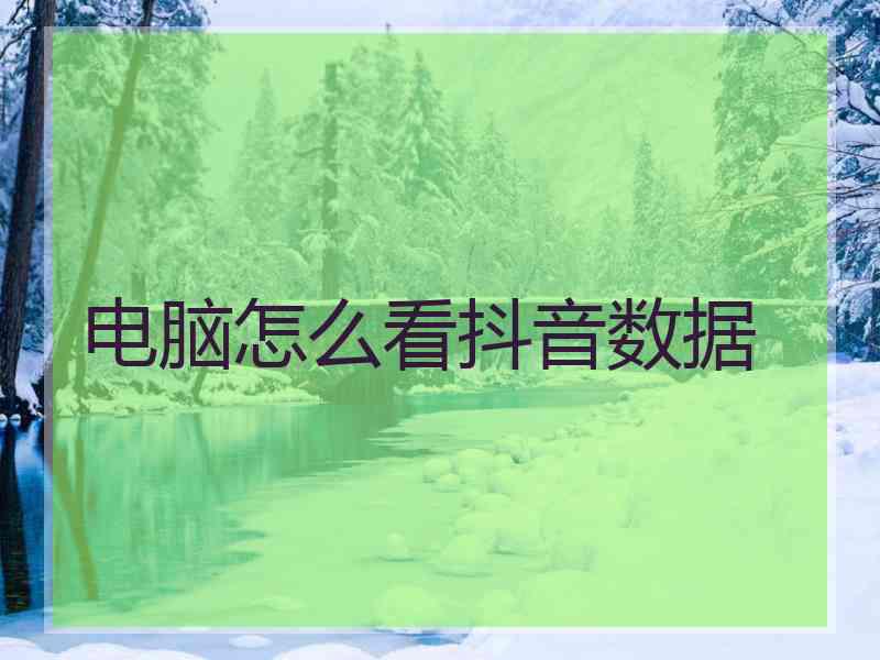 电脑怎么看抖音数据