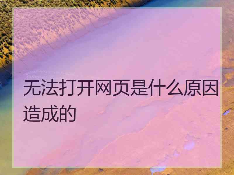 无法打开网页是什么原因造成的