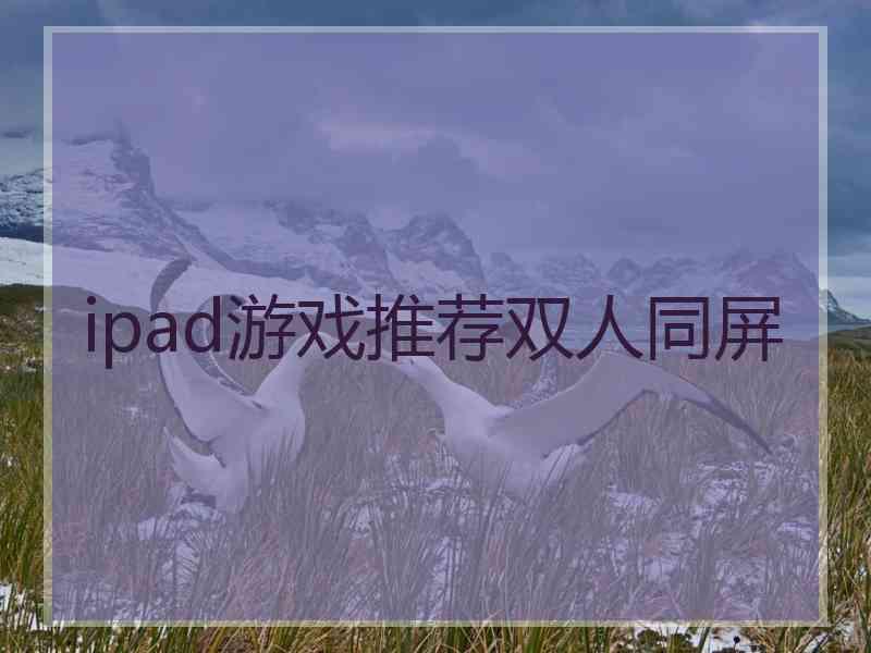 ipad游戏推荐双人同屏