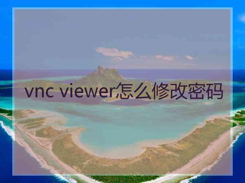 vnc viewer怎么修改密码