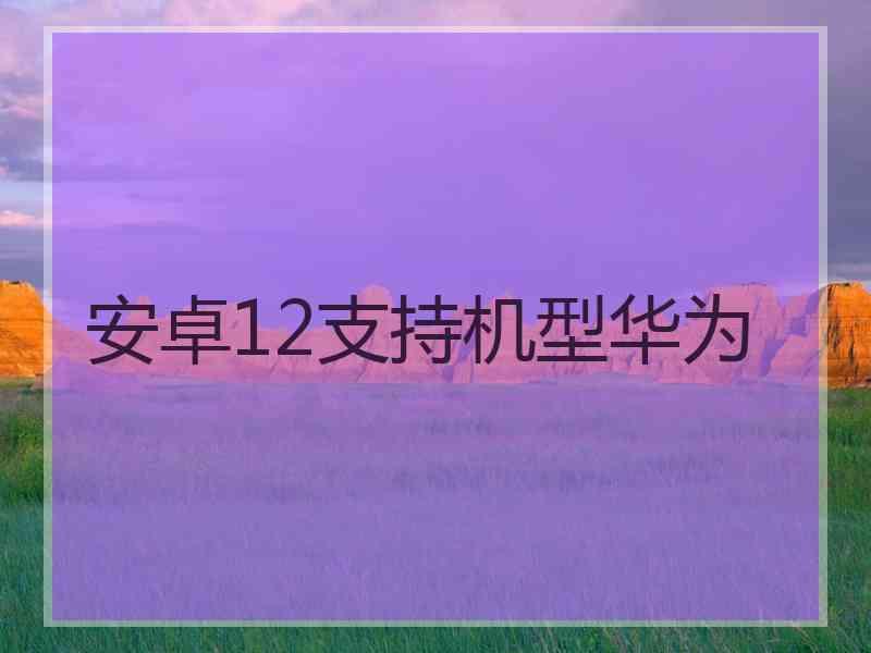 安卓12支持机型华为