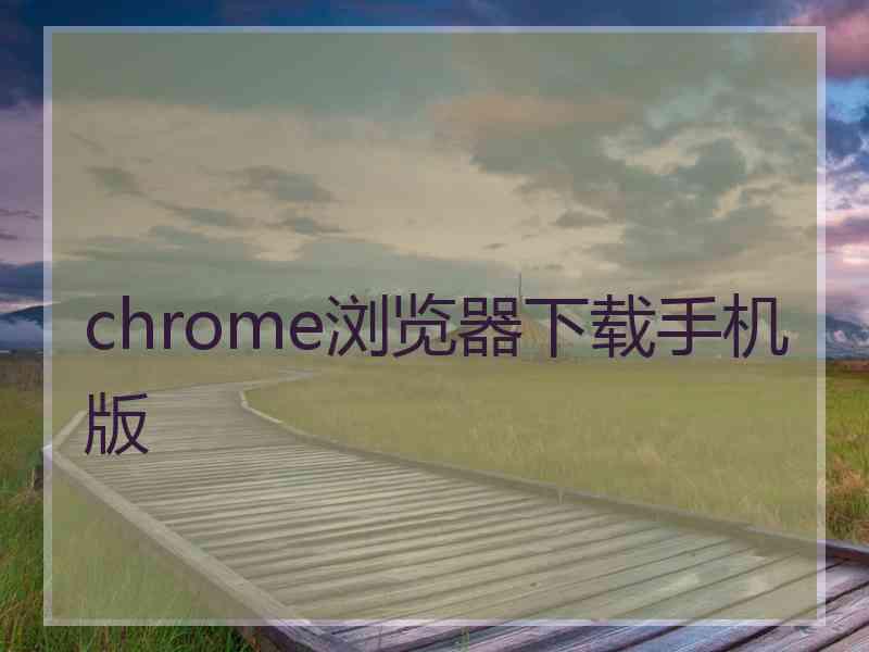 chrome浏览器下载手机版