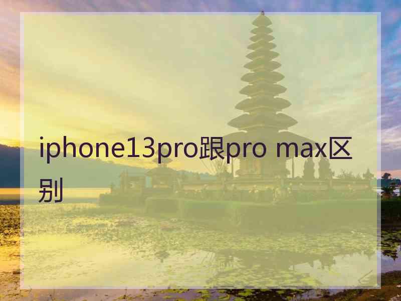 iphone13pro跟pro max区别