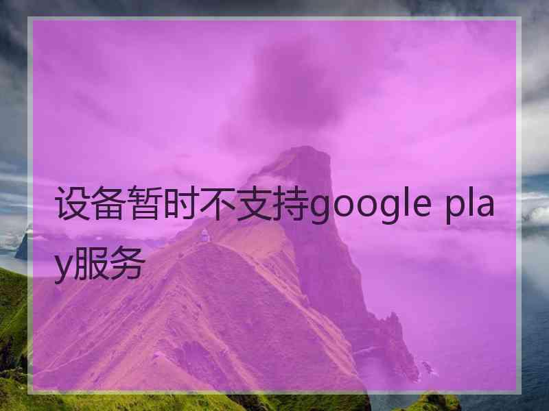 设备暂时不支持google play服务