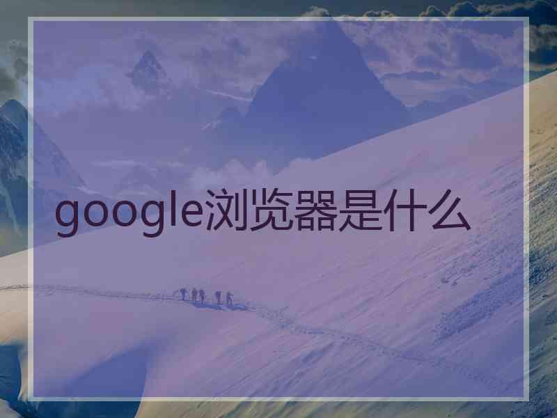 google浏览器是什么