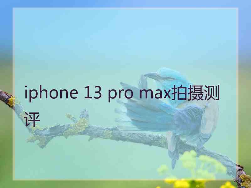 iphone 13 pro max拍摄测评