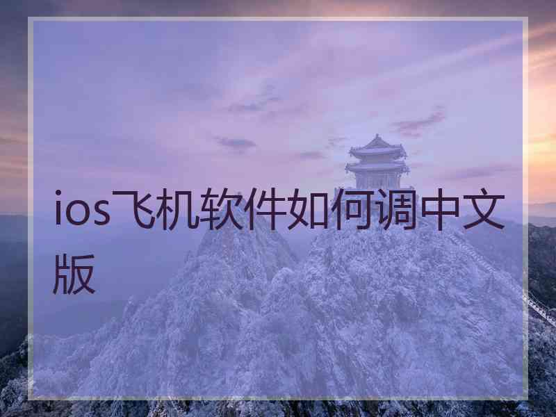 ios飞机软件如何调中文版