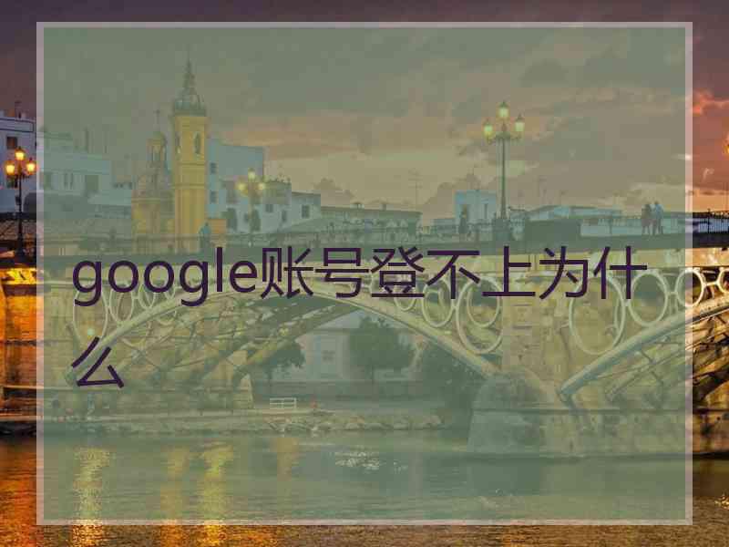 google账号登不上为什么