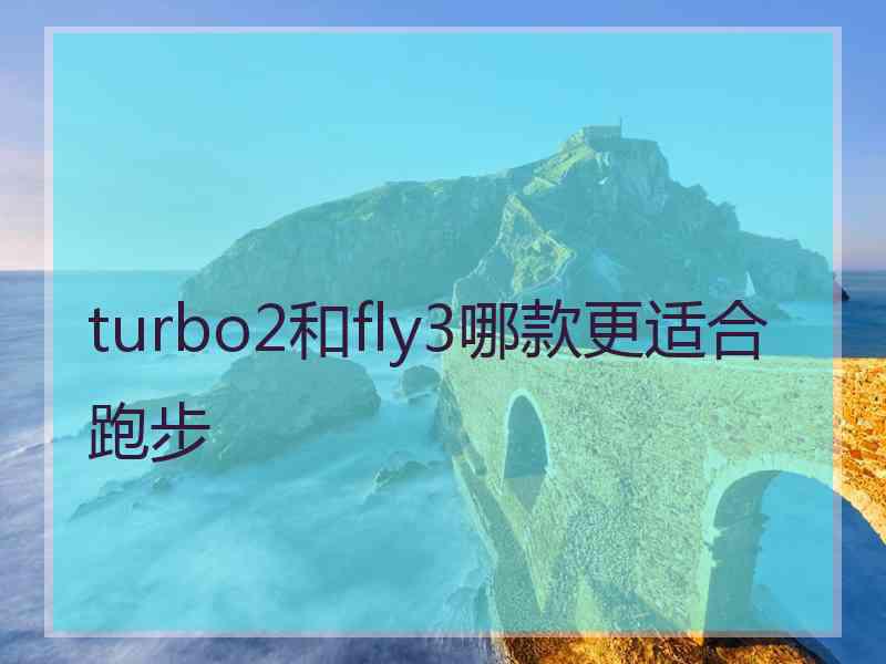 turbo2和fly3哪款更适合跑步