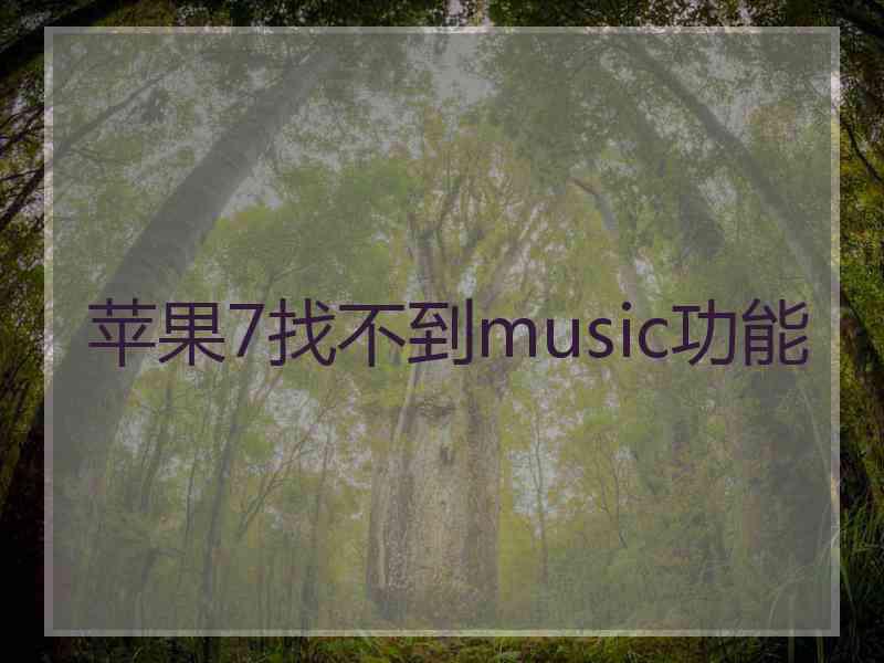 苹果7找不到music功能