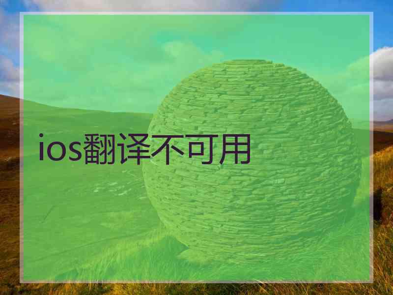 ios翻译不可用