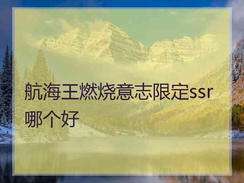 航海王燃烧意志限定ssr哪个好