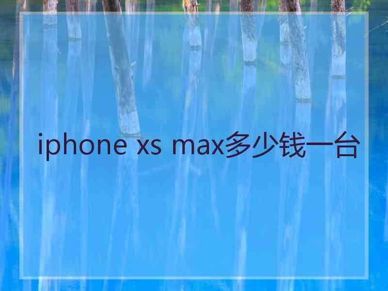 iphone xs max多少钱一台