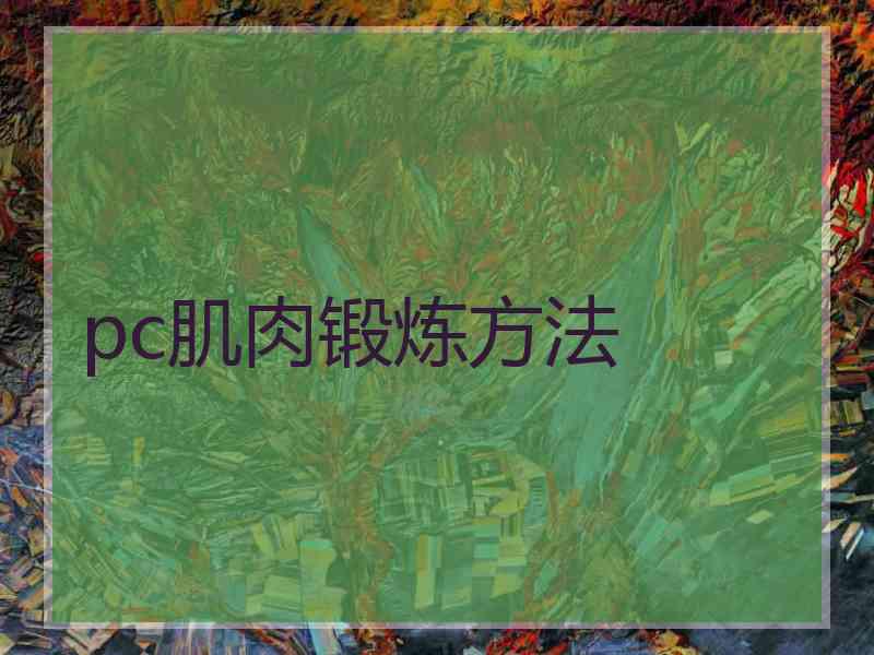 pc肌肉锻炼方法