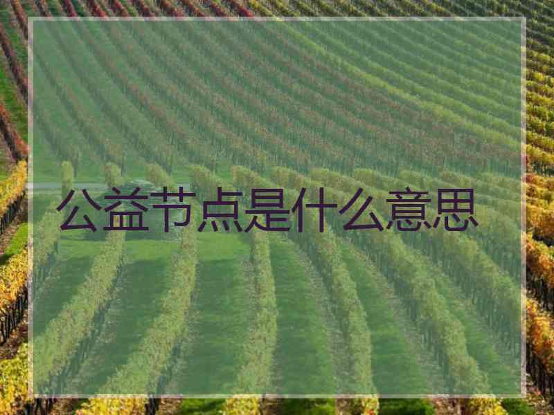 公益节点是什么意思