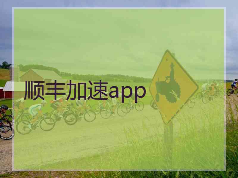 顺丰加速app