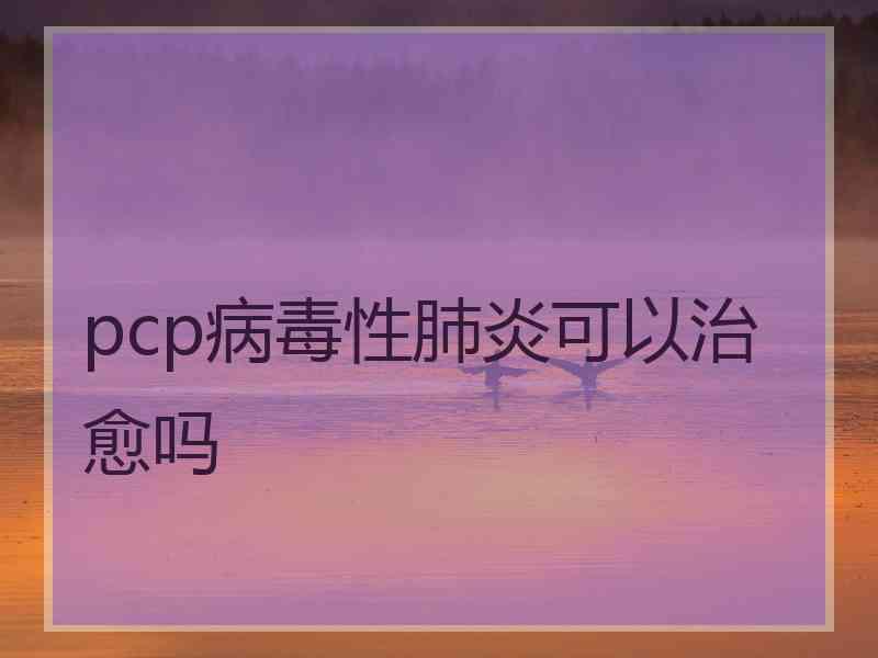 pcp病毒性肺炎可以治愈吗