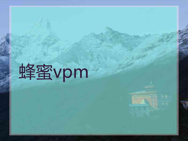 蜂蜜vpm