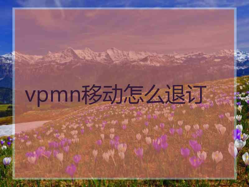 vpmn移动怎么退订