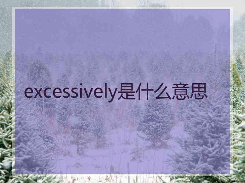 excessively是什么意思