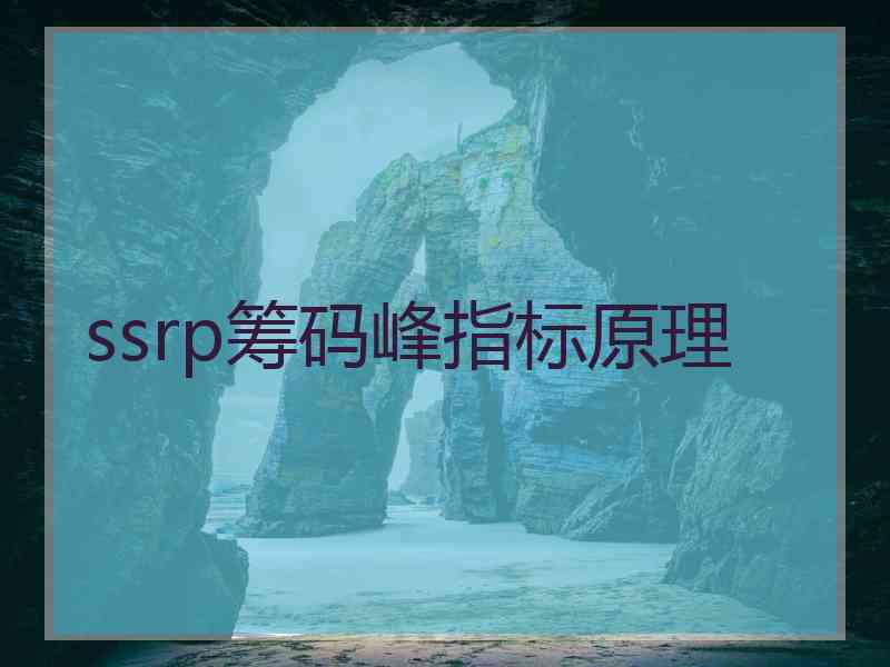 ssrp筹码峰指标原理