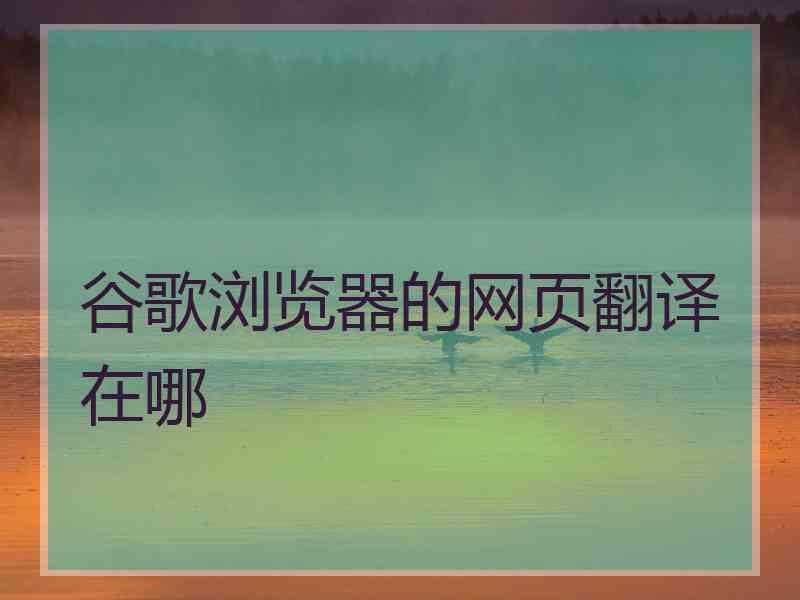 谷歌浏览器的网页翻译在哪