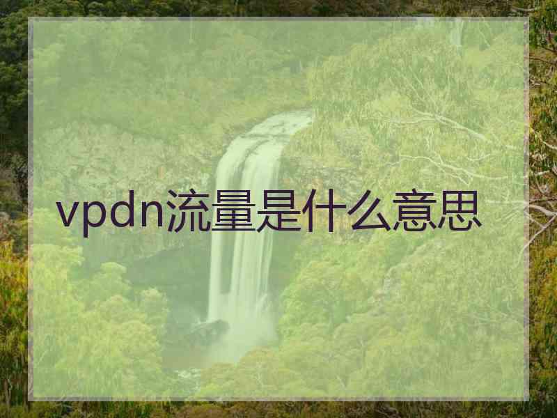 vpdn流量是什么意思