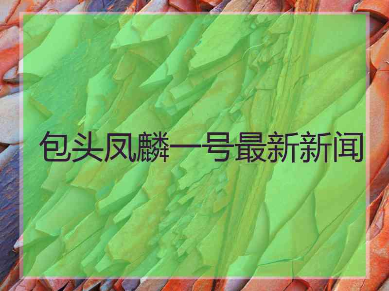 包头凤麟一号最新新闻