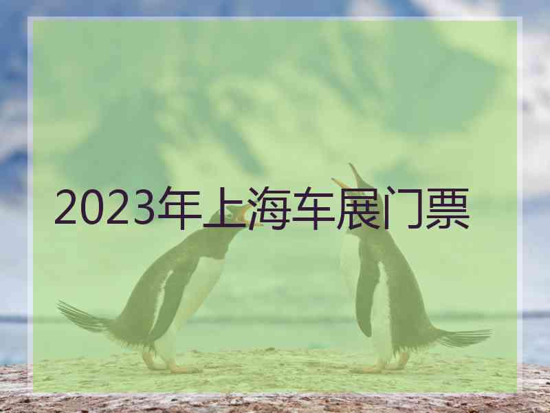 2023年上海车展门票